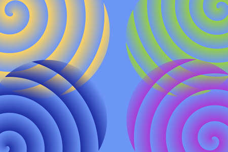 four spirals in each cornerの写真素材