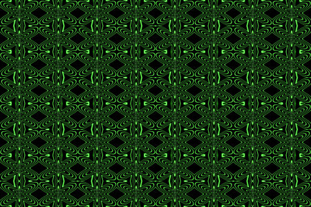 Illustration of repetitive neon green flowers