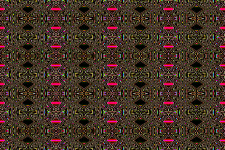 Illustration of repetitive rainbow flowers