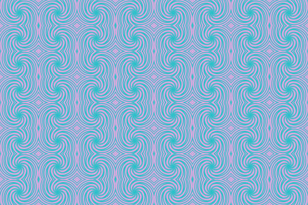 Illustration of repetitive cyan and pink swirlsの写真素材