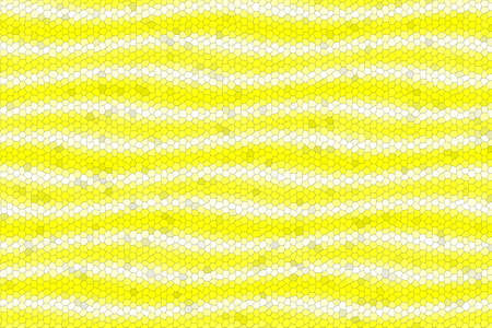 Illustration of yellow and white mosaic wavesの写真素材