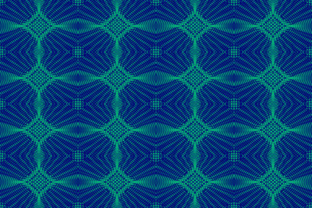 Illustration of blue and green ornamental pattern