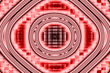 Illustration of red and white ornamental tile pattern