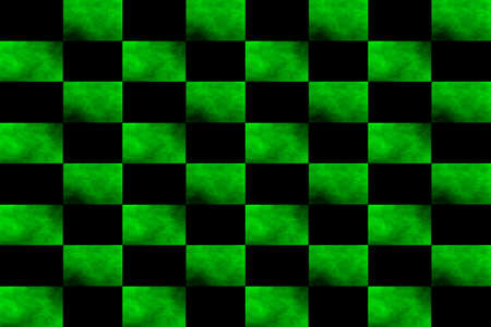 Illustration of an abstract green and black chess boardの写真素材