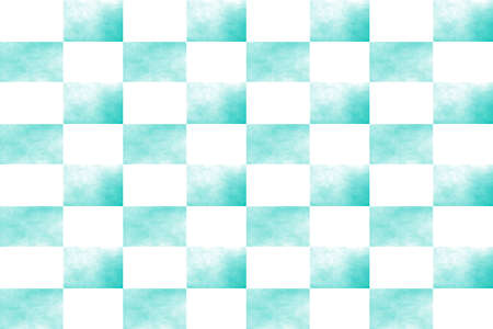 Illustration of an abstract cyan and white chessboardの写真素材
