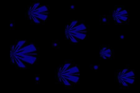 Black background with dark blue flowersのイラスト素材