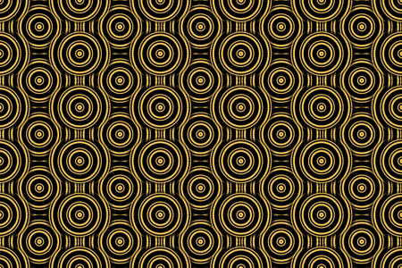 Illustration of Several orange and black concentric circles