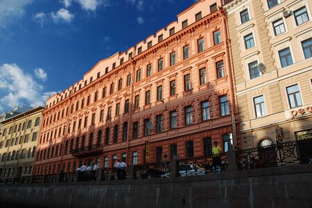 Old palace in St Petersburg, view from a canalの写真素材