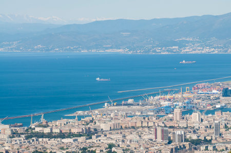 The city of Genoa, Liguria, Italy.のeditorial素材