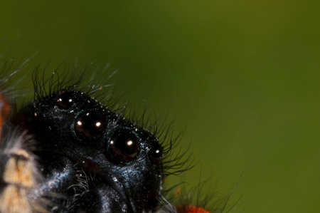 Jumping spider (Philaeus chrysops) male, Italy.