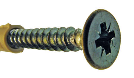 large screw threaded bolt to fix things on the wallの写真素材