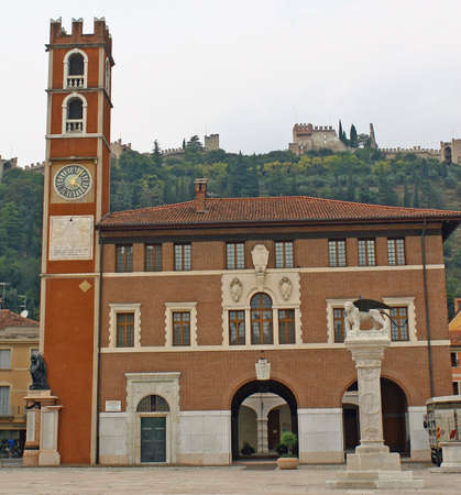 Marostica walls and castle near Vicenza in Italyのeditorial素材