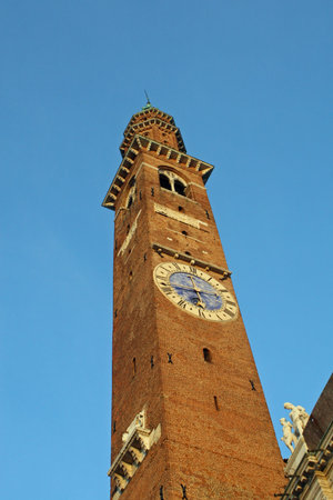 Tower in the center of the Palladian Basilica in Vicenza in Italyのeditorial素材