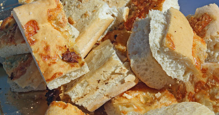 soft Italian bread with grains of salt homemade sourdough