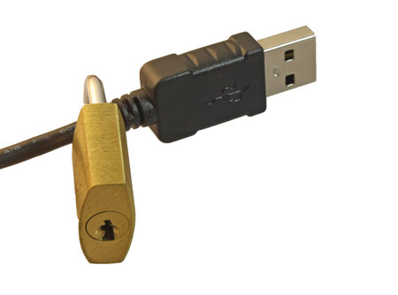 lock the data block to a usb plug of a computer