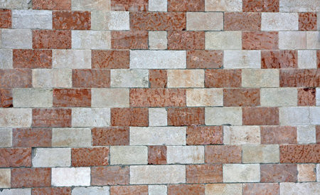 background and texture rectangular brick white and pink  in marble