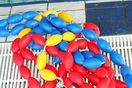 colored balls to be used in the pool during class with small childrenの写真素材