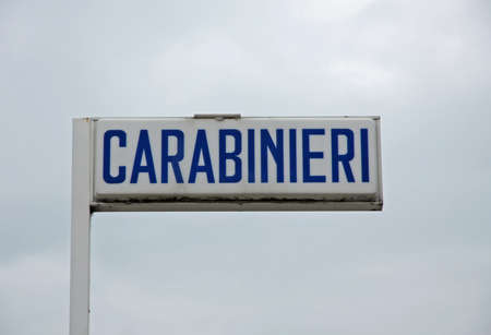 written with folder in a police carabinieri  station in Italyの写真素材