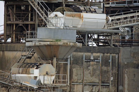 industrial plant for the production of gravel sand and gravel concreteの写真素材