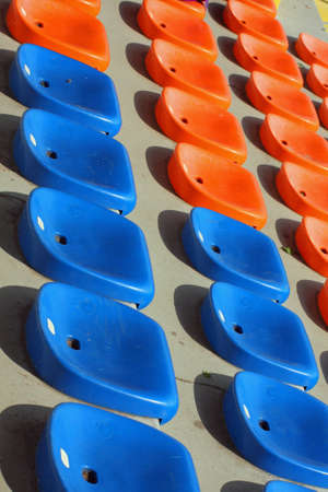 seat to sit and attend races and football matches at the stadiumの写真素材