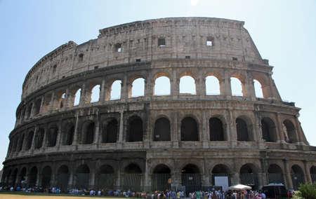 Ancient Flavian Amphitheatre Called the COLOSSEUM the symbol of Italy in Rome の写真素材