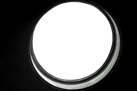 large white circle on the ceiling of the beautiful Roman temple called Pantheonの写真素材