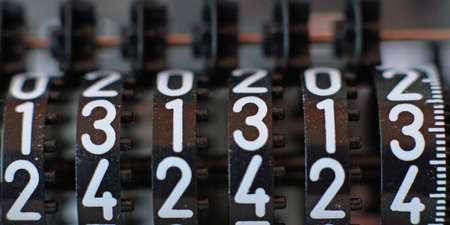 Lucky counter with all thirteen numbers in sequenceの写真素材