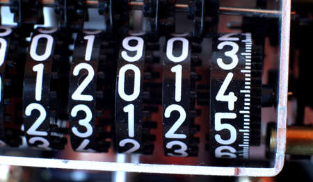 big counter with the number 2014 in the meterの写真素材