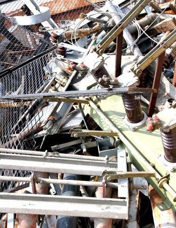 piles of scrap iron with broken and rusted objects in a special waste landfill