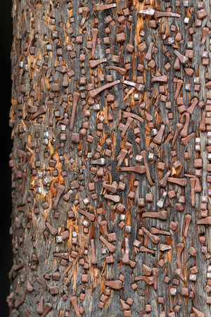 background of many a nail hardware many of them rusted