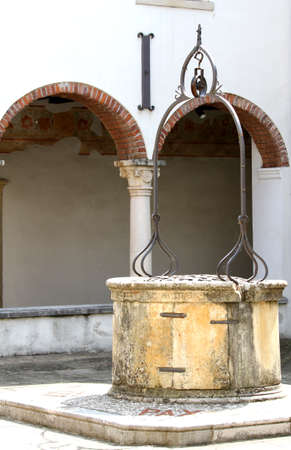 old stone pit of an ancient convent of the friars in Europeの写真素材