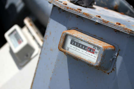 great gas counter for counting the gas consumption of usersの写真素材