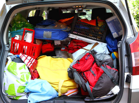 trunk very full of family before leaving for the holidays agoniateの写真素材