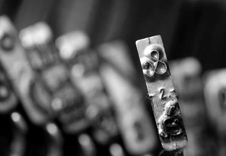 details of the ampersand letter and in a part of the typewriter used by journalist many years agoの写真素材