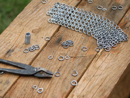 craftsman pliers for the production of steel meshの写真素材