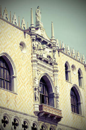detail of doges palace in  in Veniceの写真素材