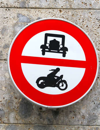 cute ban transit signal in all motor vehicles and cars motorcyclesの写真素材