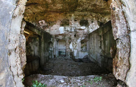 Interior of the great Fort Sommo used from the austro Hungarian army during World War Iの写真素材