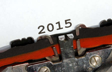 2015 written with black ink with the old typewriterの写真素材