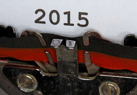 2015 written with black ink with the old typewriterの写真素材