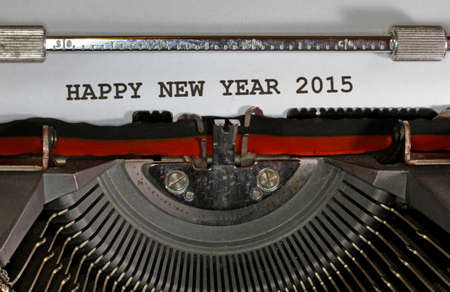 Happy new year 2015 written with black ink with the typewriterの写真素材