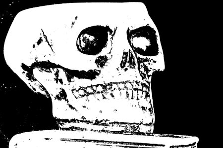 great skull above an ancient book