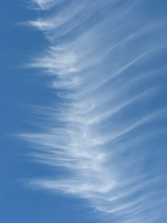 clouds and Cirrus clouds high in the blue sky
