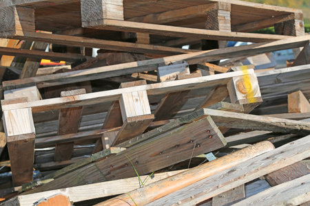 pile of wooden pallets highly flammable