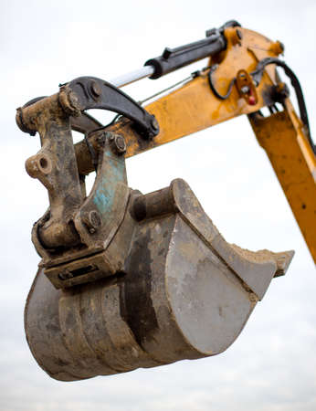 bucket of a bulldozer during the roadworksの写真素材