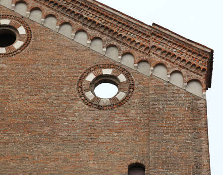 detail of the ancient church in an italain cityの写真素材
