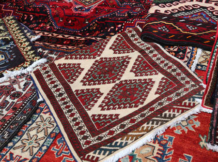 Oriental rugs Handmade wool for sale in the shop of fine rugsの写真素材