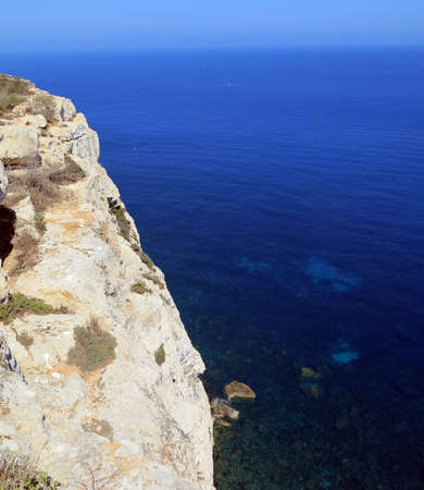 clean sea of the LAMPEDUSA island in Italyの写真素材