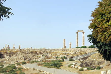 Temple of Hercules on the Citadel hill in Amman in Jordanの写真素材