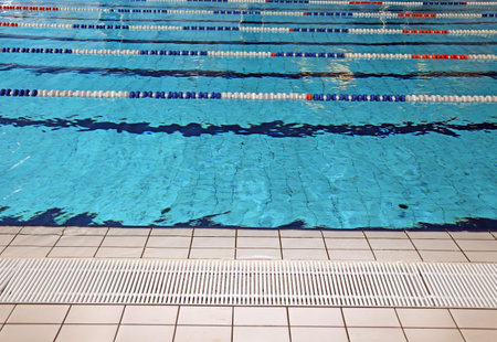 Lane swimming races in the sports competition swimming pool withhout people
